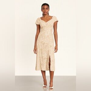 Tan Floral Women's Dress